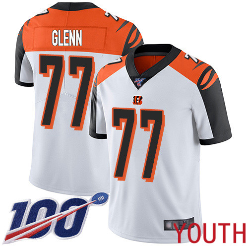 Cincinnati Bengals Limited White Youth Cordy Glenn Road Jersey NFL Footballl 77 100th Season Vapor Untouchable